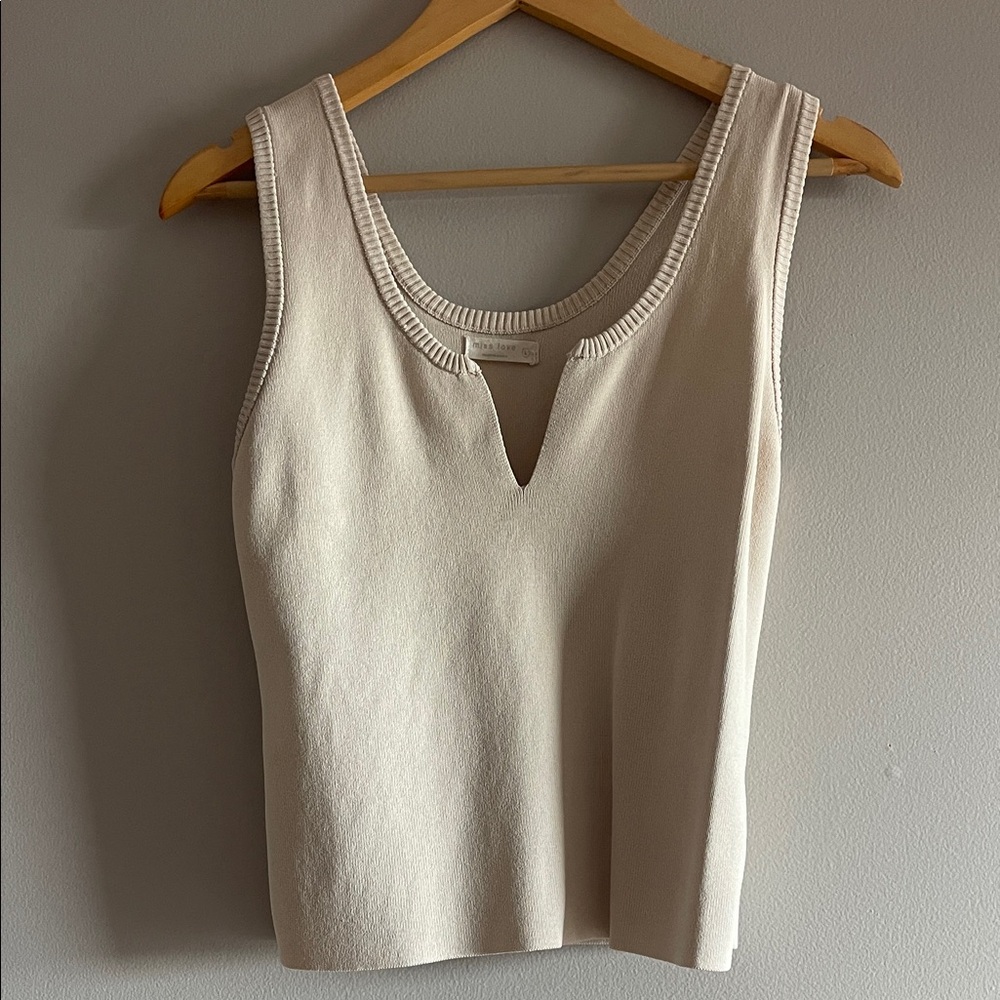 Chic Cream Sleeveless Tank Top